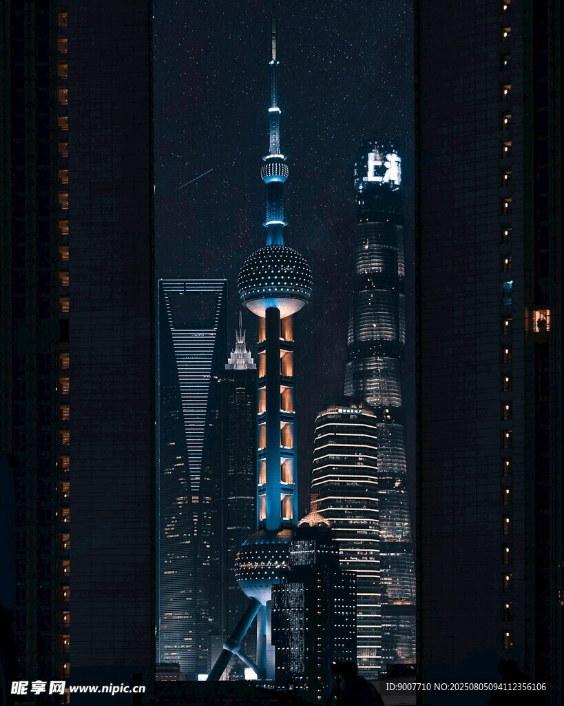 夜晚繁華都市高樓景觀(guān)