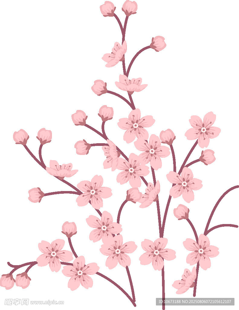 粉色櫻花枝圖案