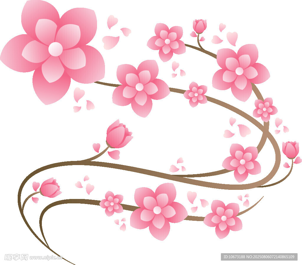 粉色浪漫櫻花裝飾圖案