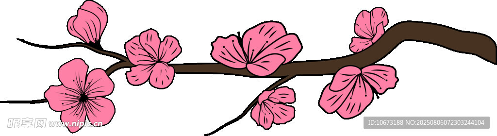 枝頭綻放的粉嫩櫻花