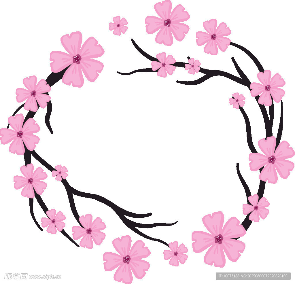 粉色櫻花花環(huán)圖案