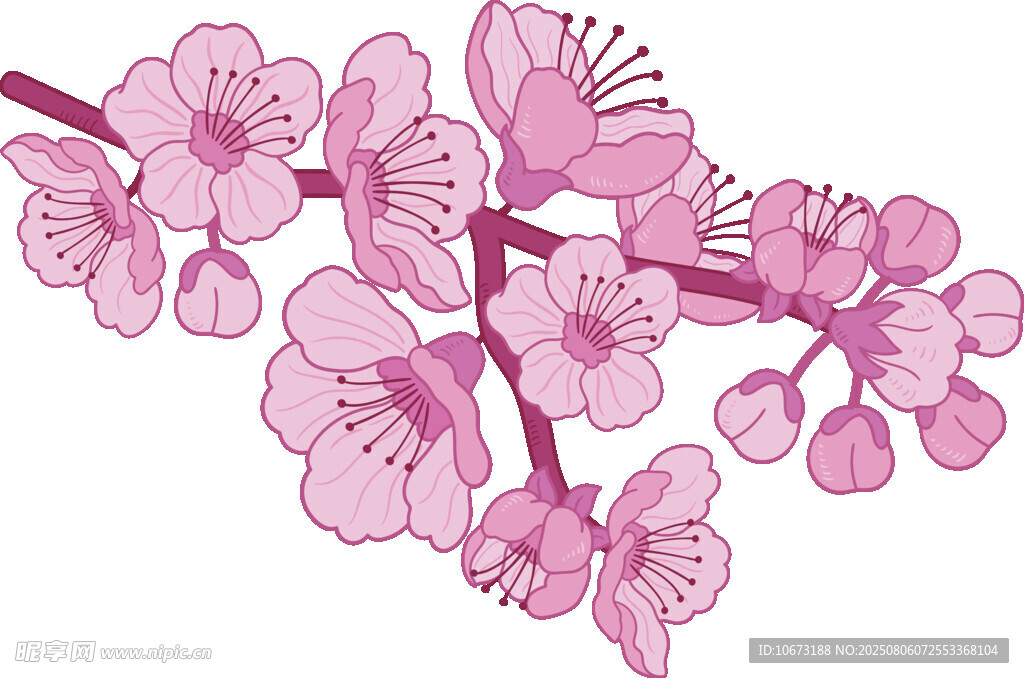 粉色櫻花枝圖案
