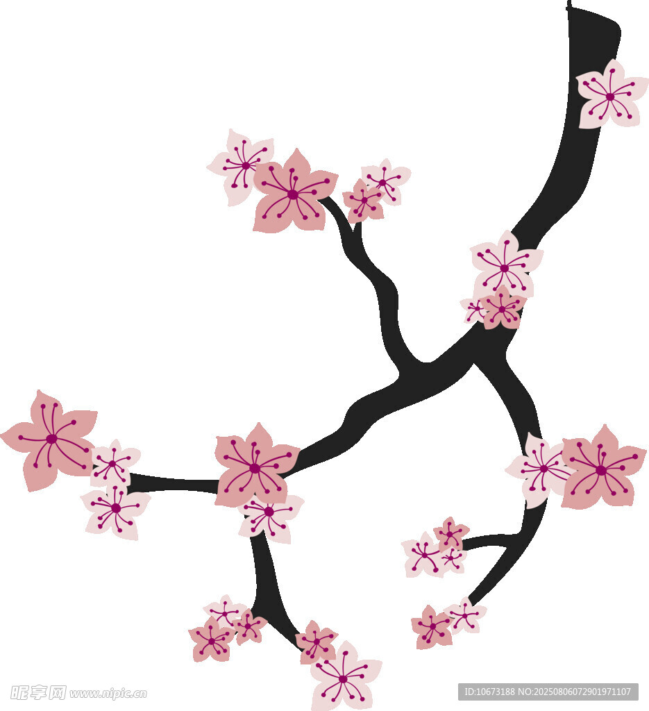 粉色櫻花枝圖案