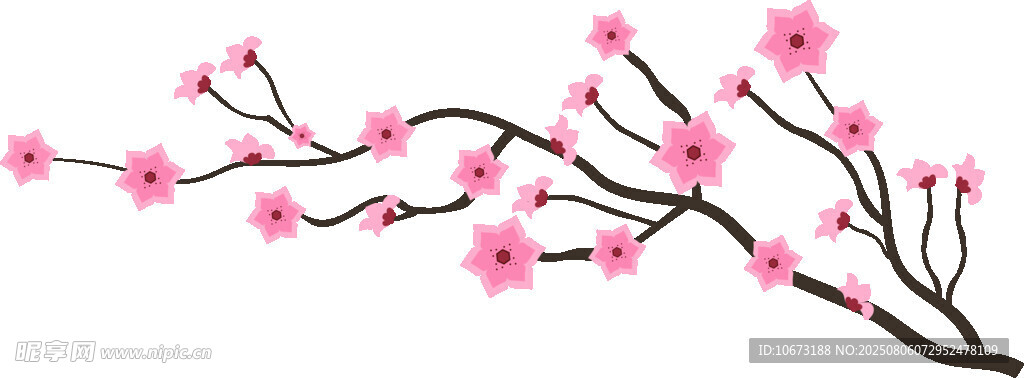 粉色桃花枝