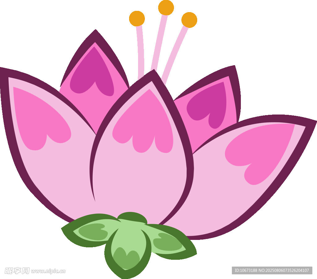 粉色卡通蓮花插畫