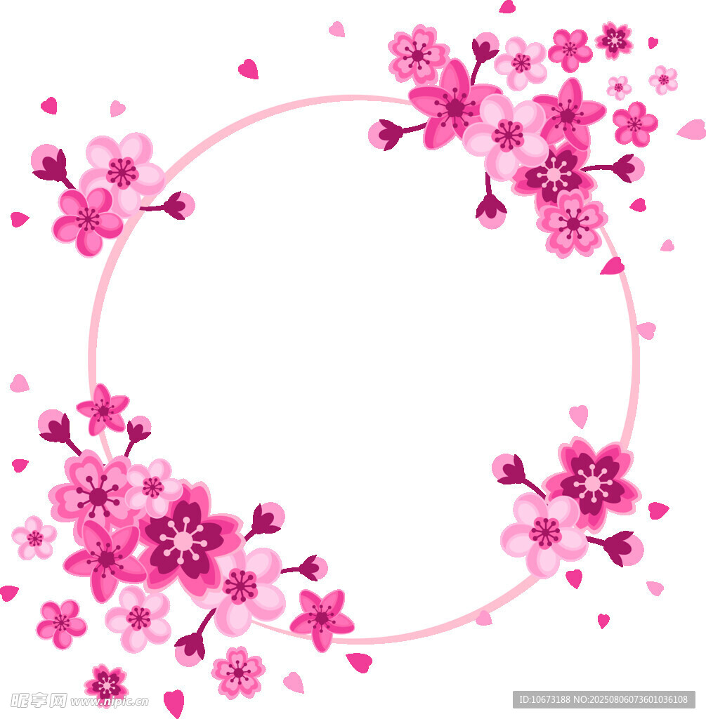 粉色櫻花環(huán)形裝飾圖案