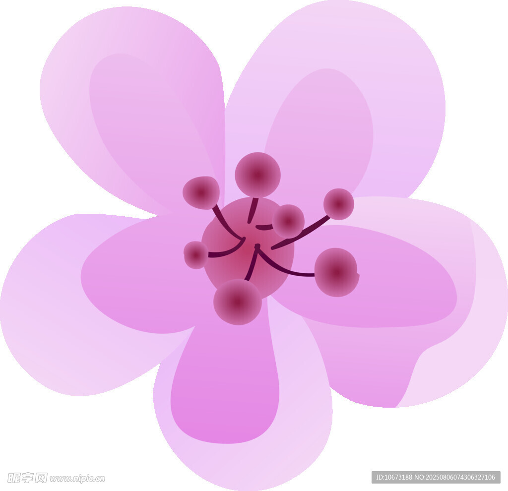 粉色簡約花朵插畫