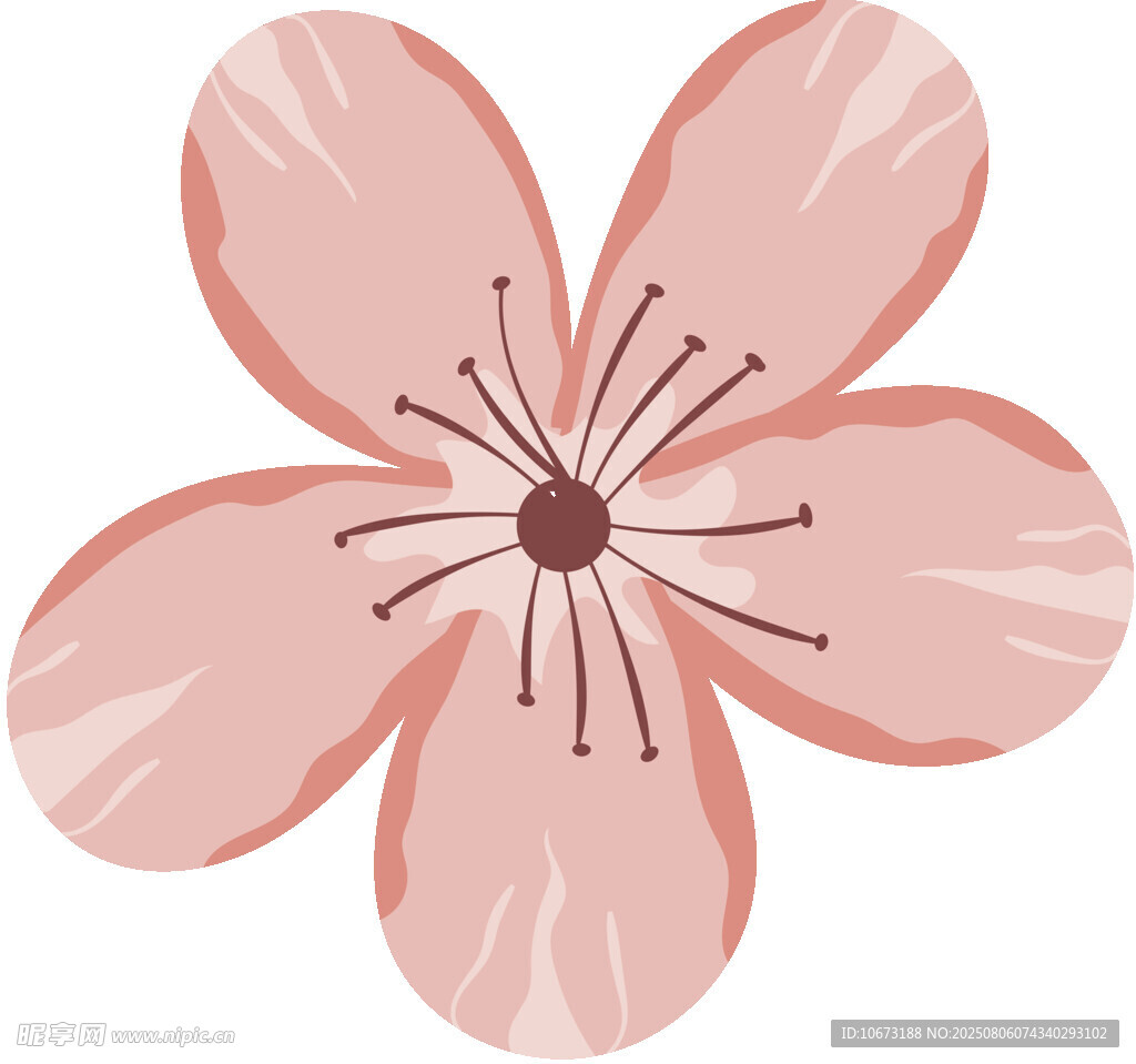 粉色簡(jiǎn)約花朵插畫