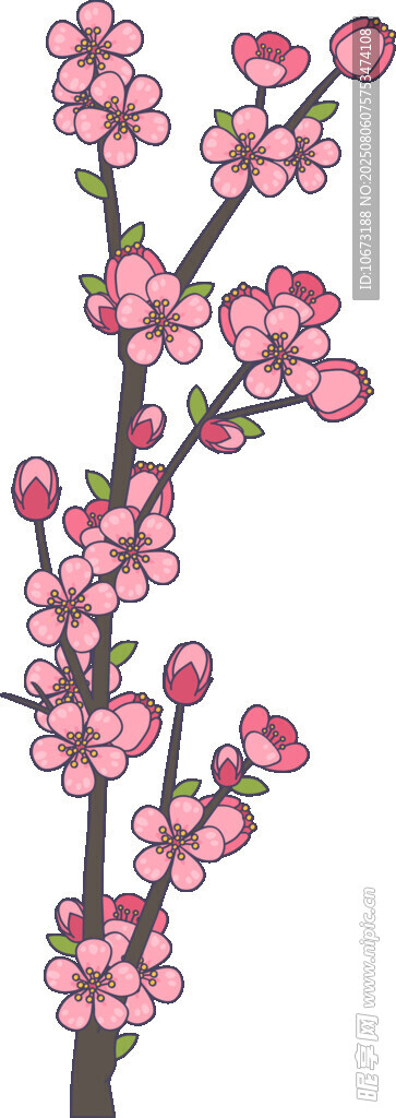 粉色綻放花枝