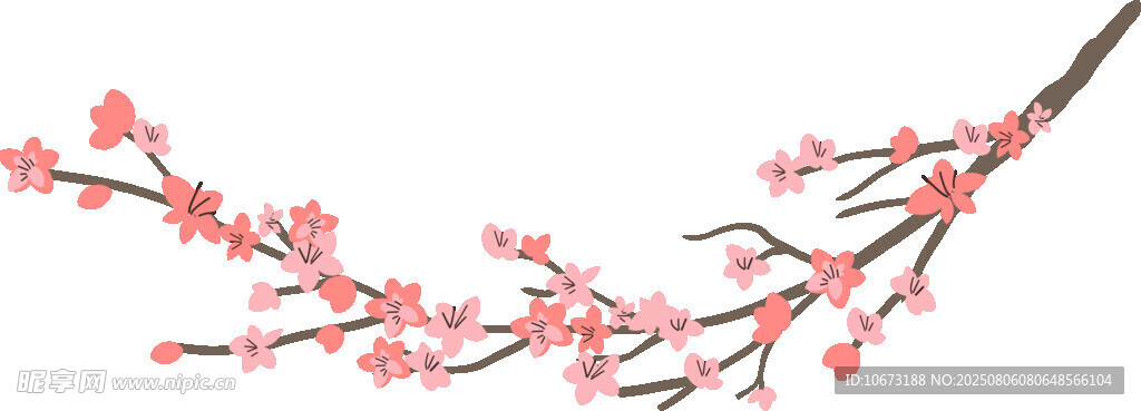 粉色梅花枝