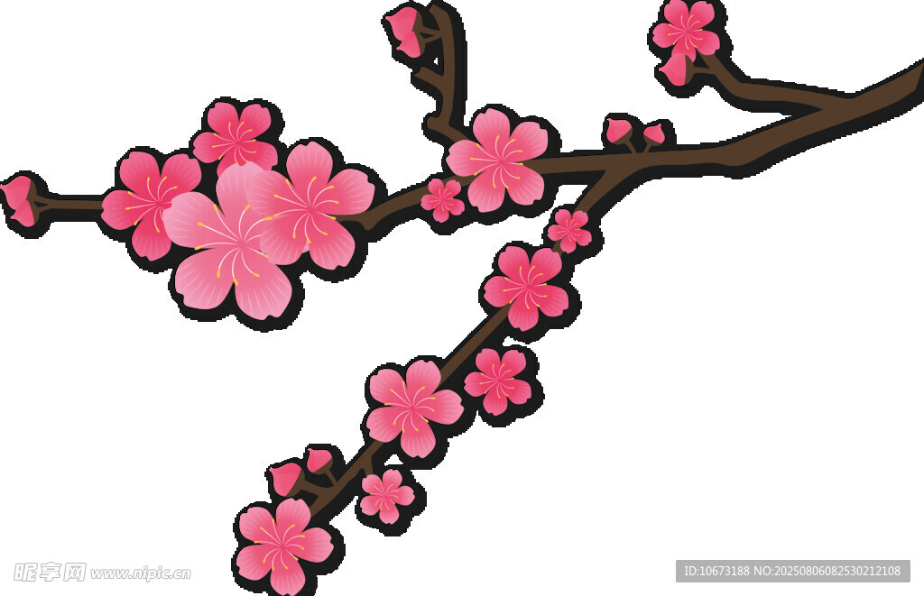 粉色桃花枝
