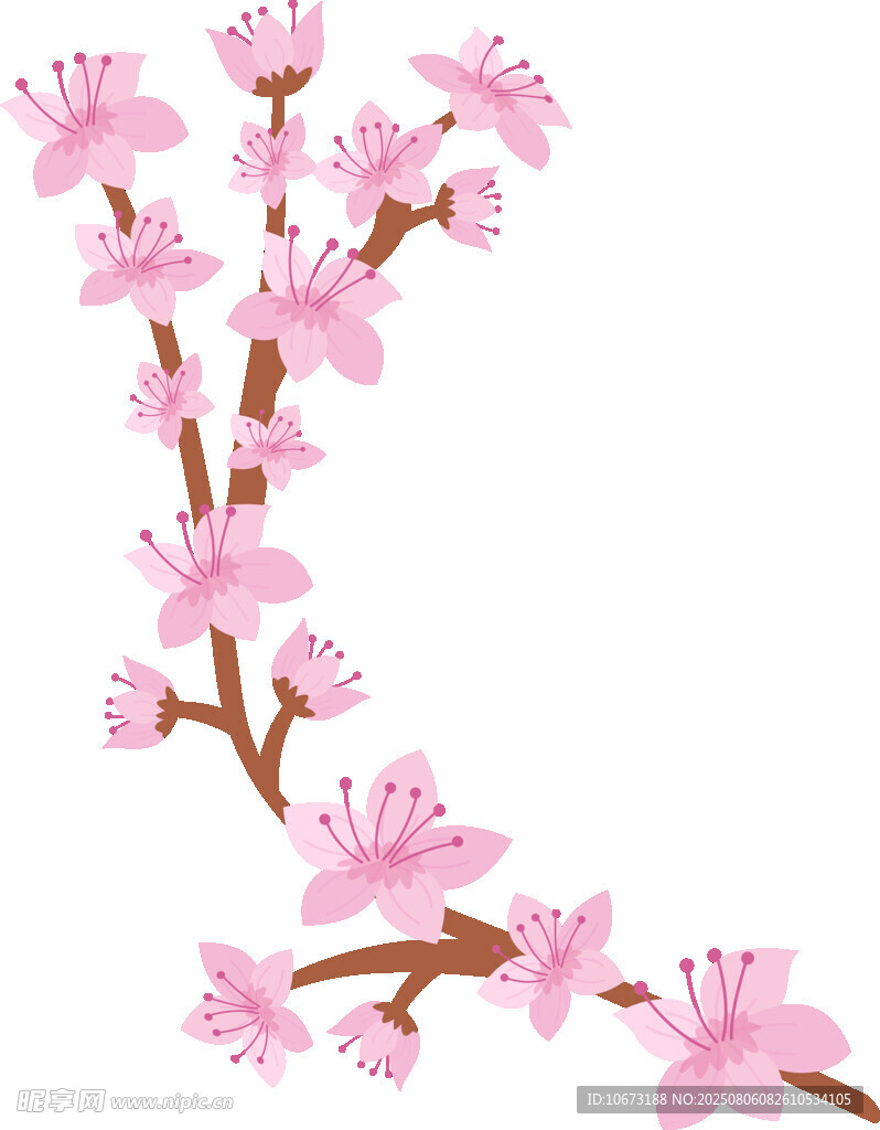 粉色桃花枝