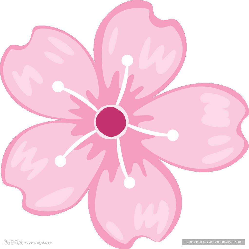 粉色櫻花花朵插畫