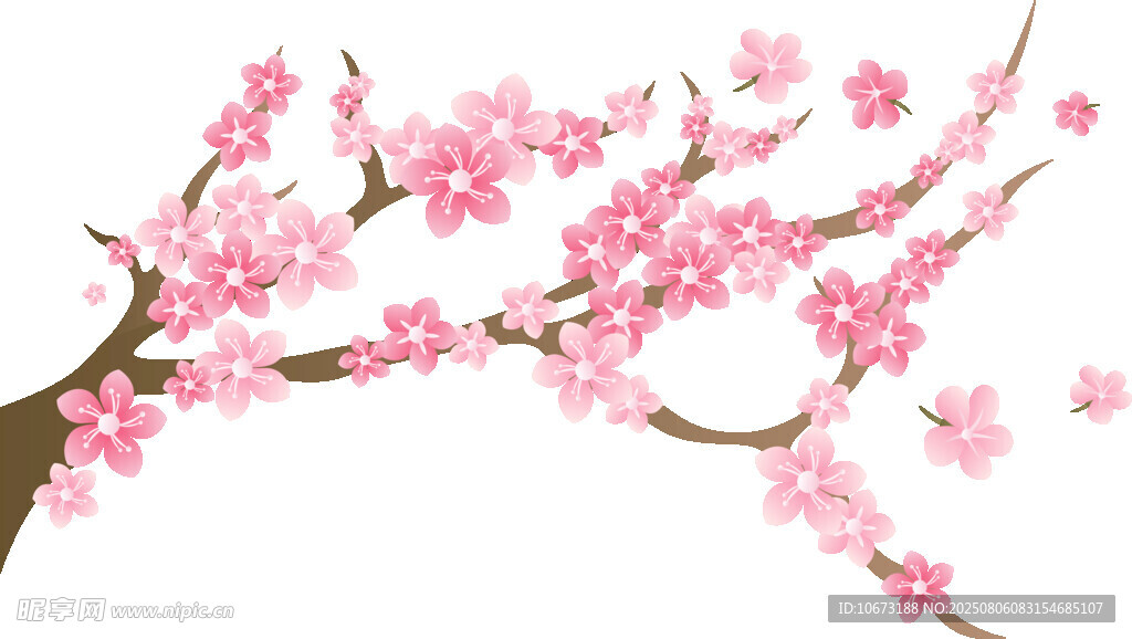 粉色爛漫桃花枝