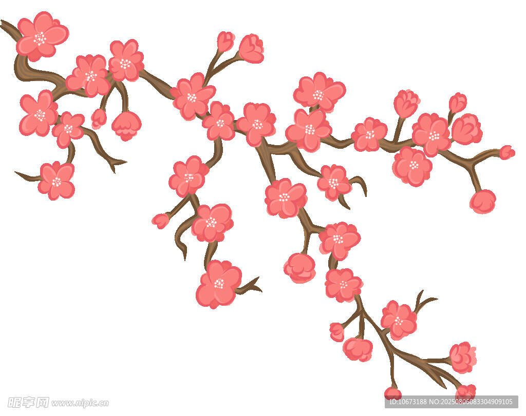 粉色梅花枝圖案