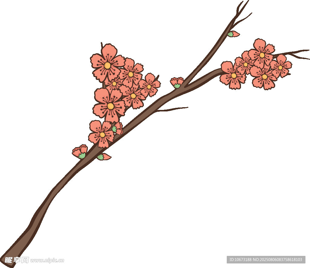 手繪花枝圖
