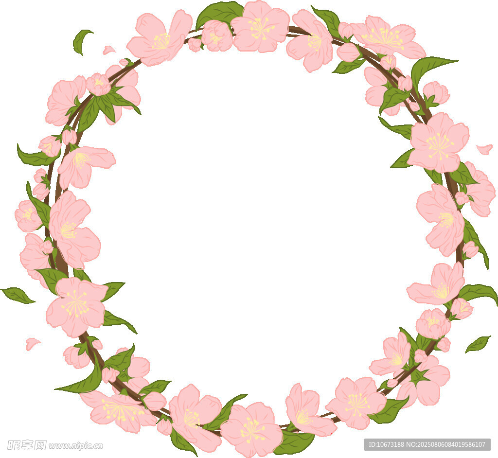 粉色櫻花花環(huán)裝飾圖案
