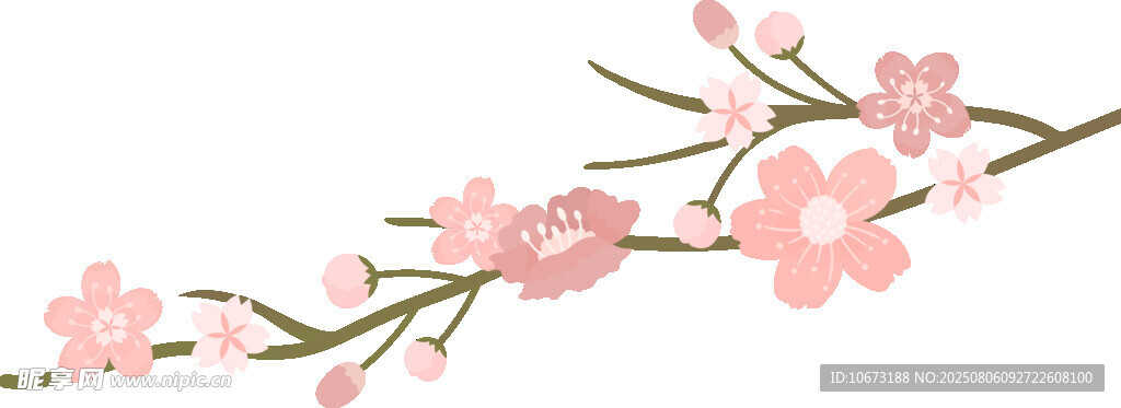 粉色桃花枝