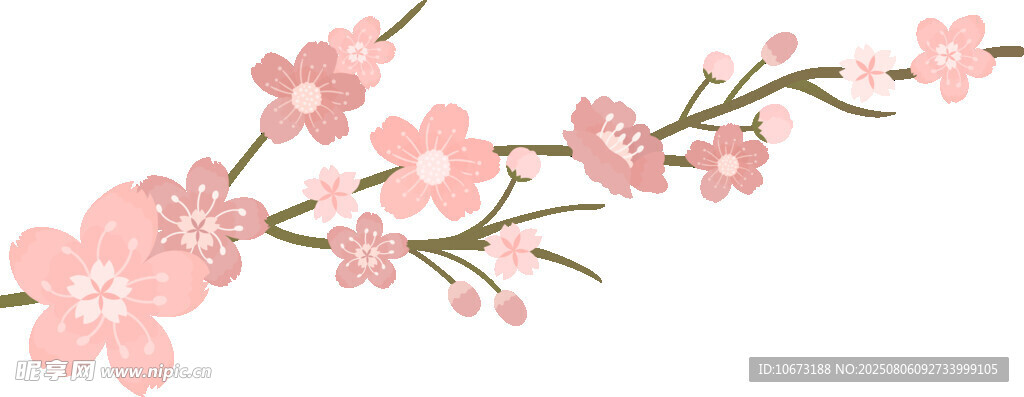 粉色桃花枝