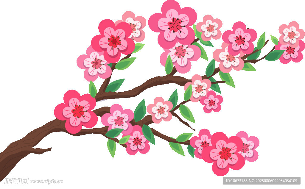 粉色花枝插畫(huà)