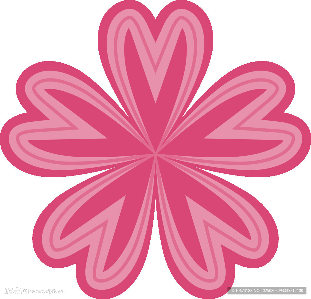 粉色心形花瓣花朵圖案
