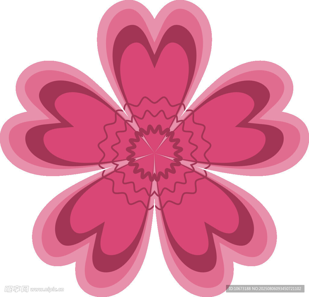 粉色心形花朵圖案