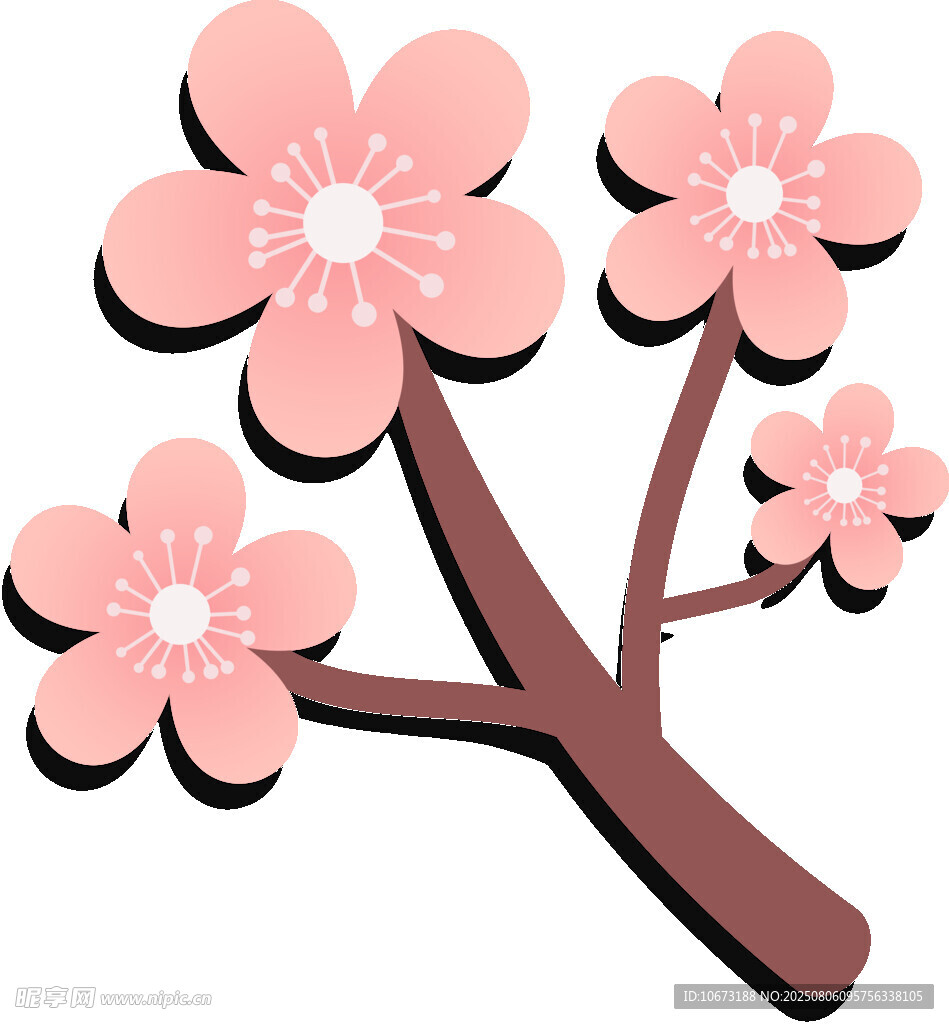 粉色櫻花樹枝圖案