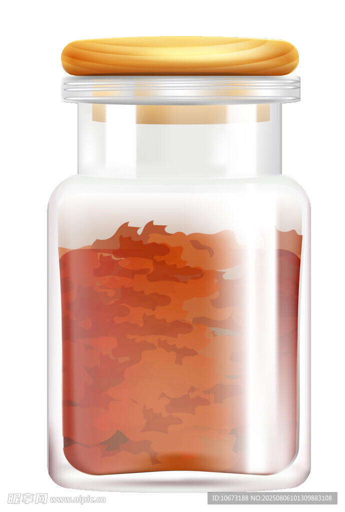 玻璃罐中的紅色粉末