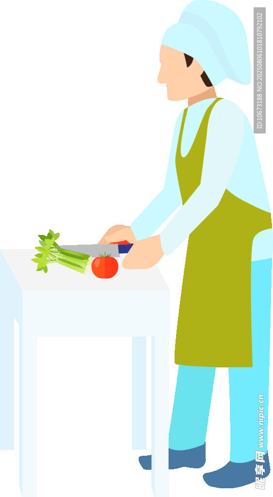 廚師在準(zhǔn)備新鮮蔬菜