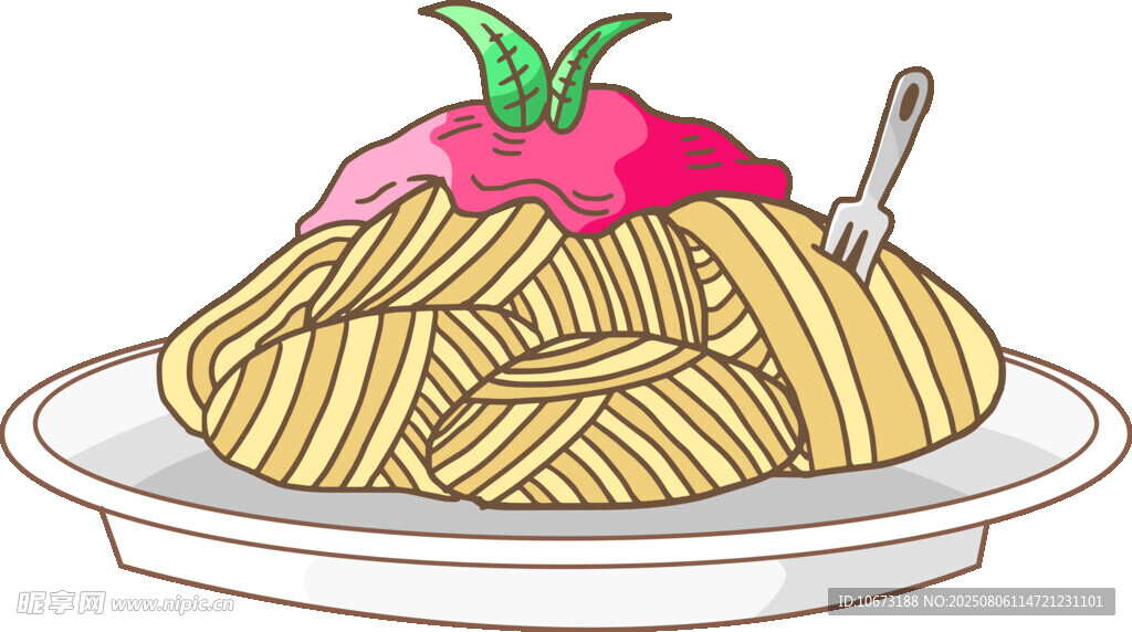 美味意面配草莓裝飾