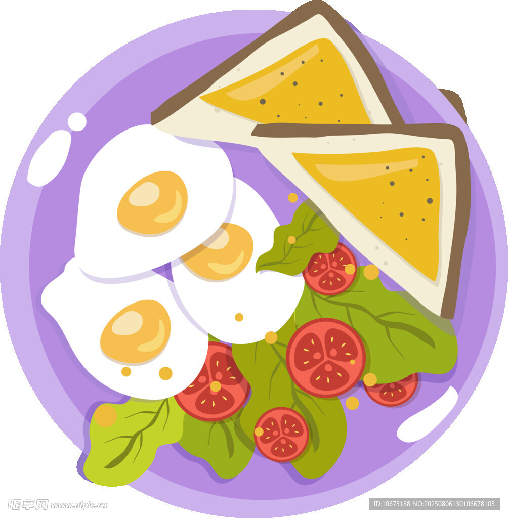 美味早餐煎蛋三明治組合