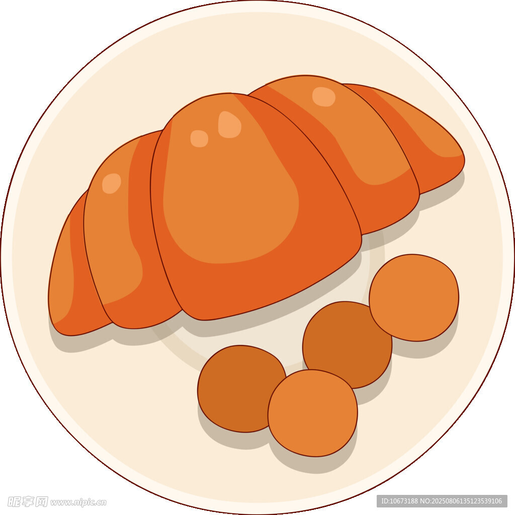 美味牛角包與小圓餅