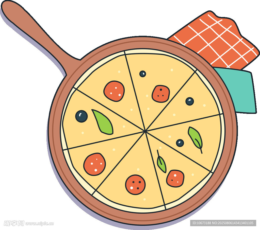 美味披薩插畫