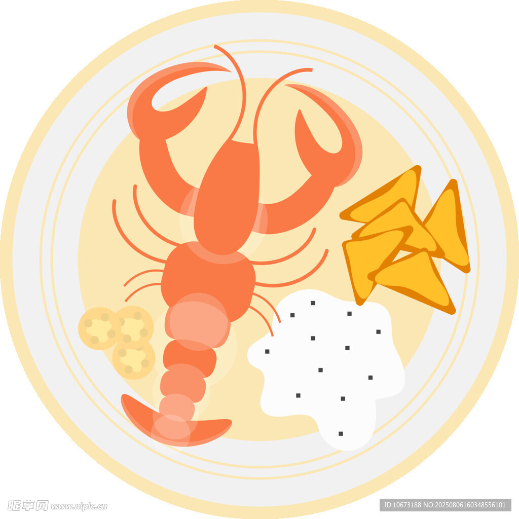 美味龍蝦餐點擺盤展示