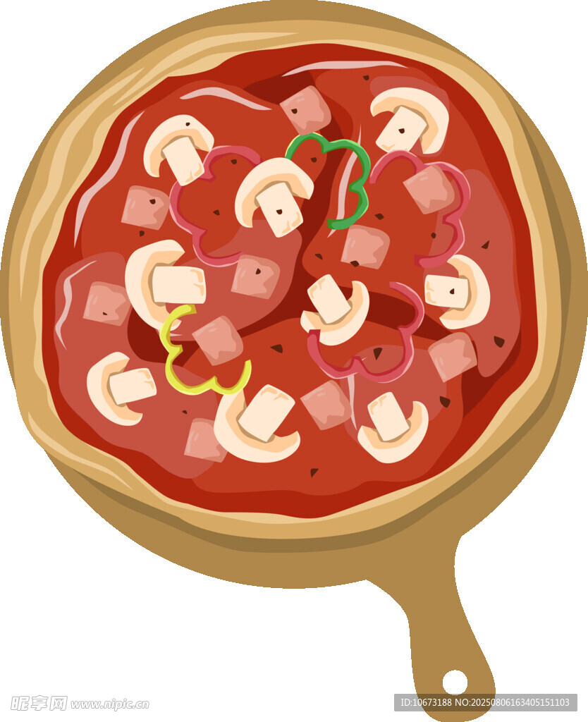 美味蘑菇火腿披薩