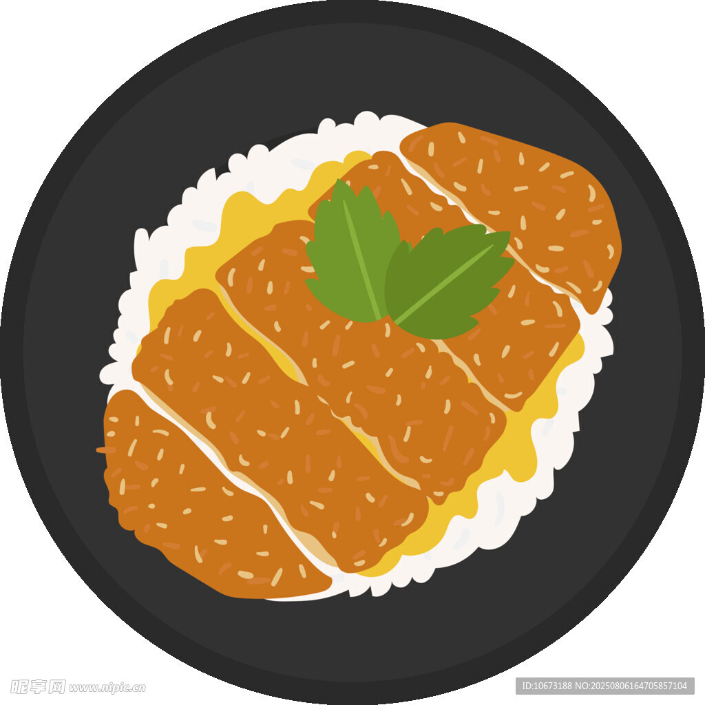 美味炸雞蓋飯插畫(huà)