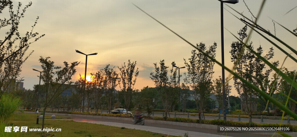 夕陽下的公路景觀