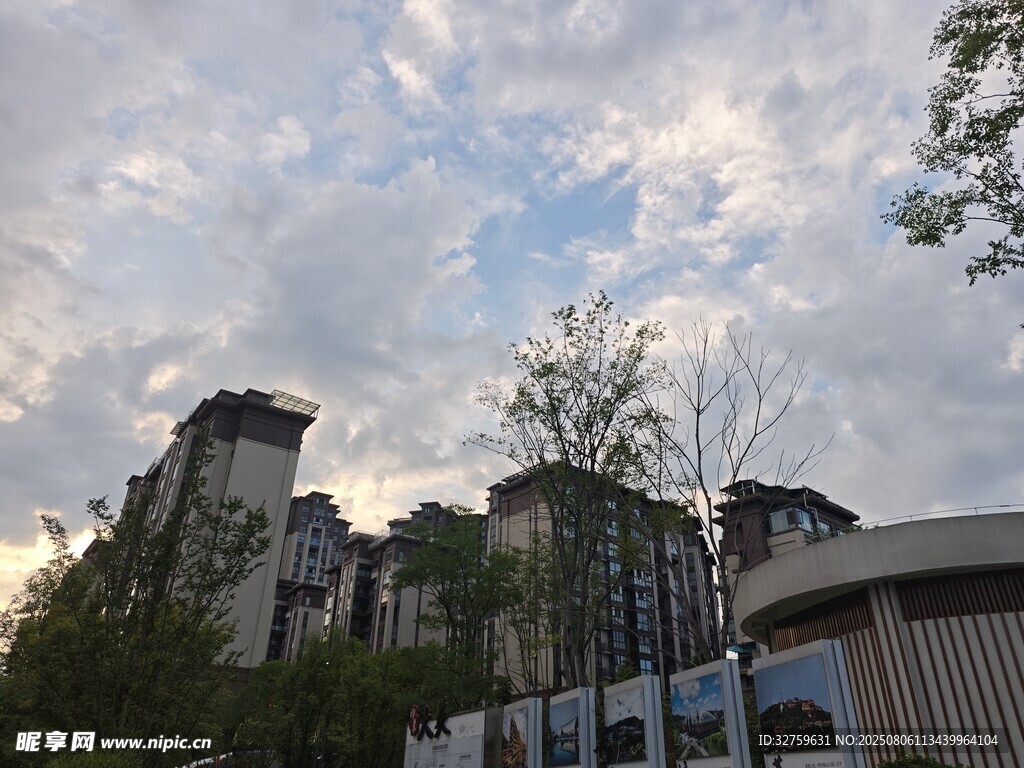 城市樓宇與天空云彩景觀