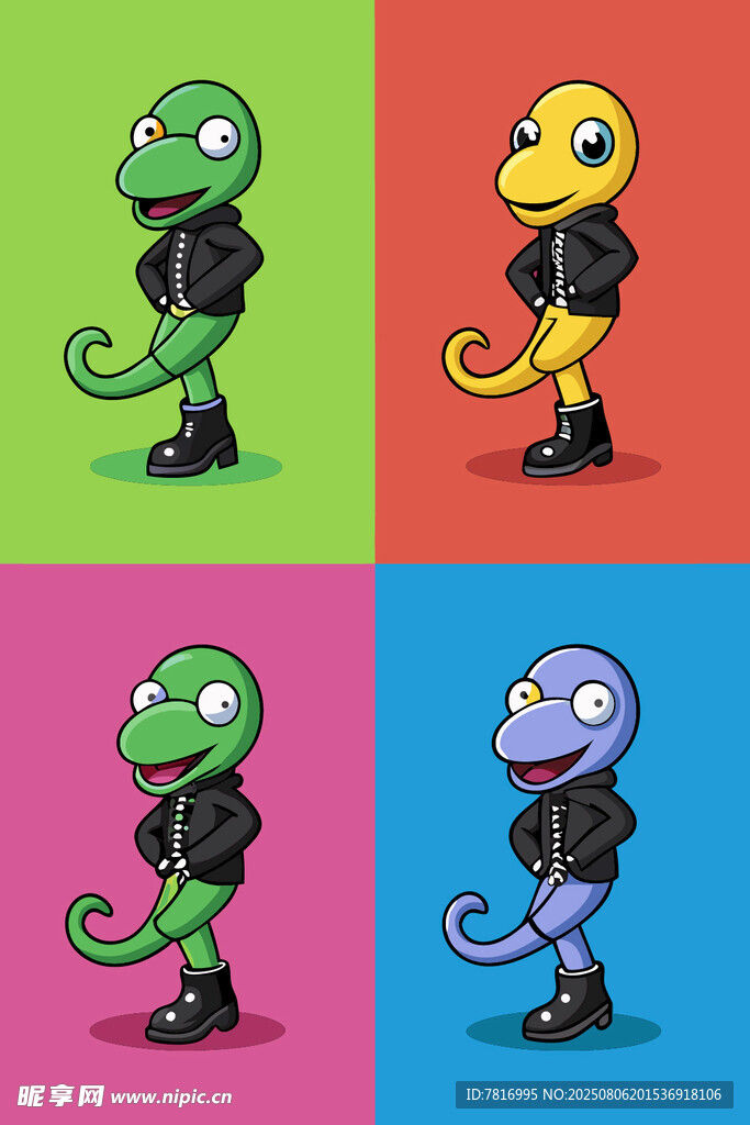 蛇娃娃多彩卡通青蛙擬人形象