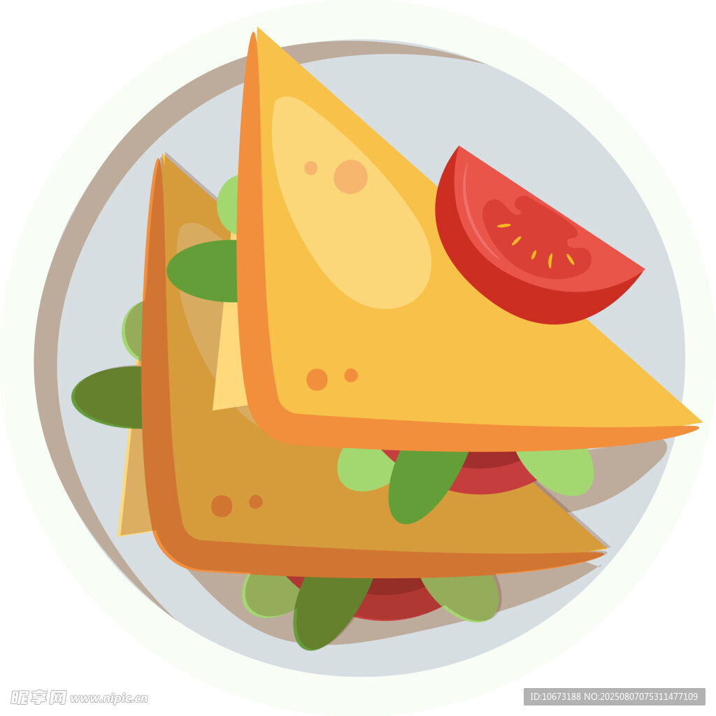 美味三角形三明治插畫(huà)