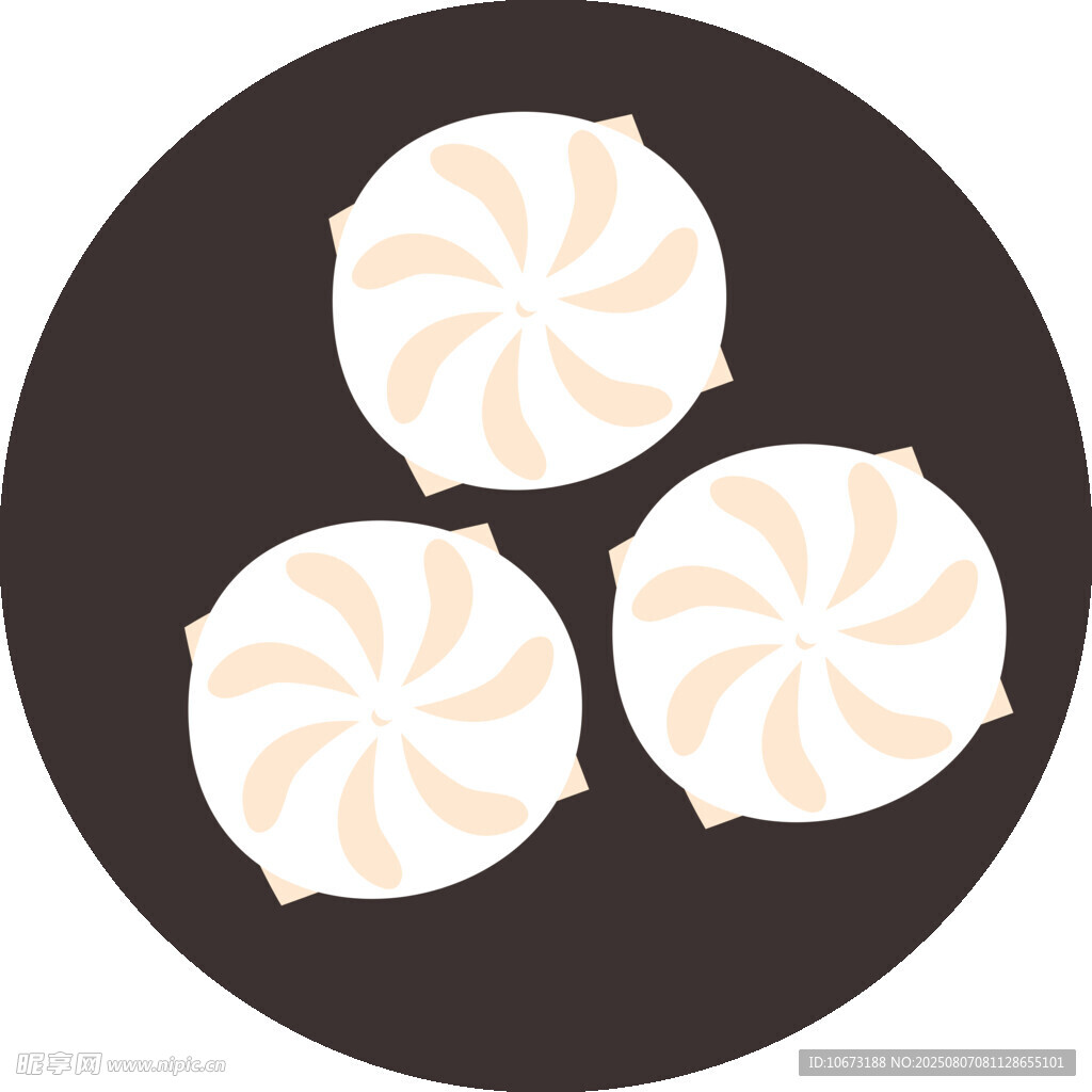 三枚花紋糕點(diǎn)