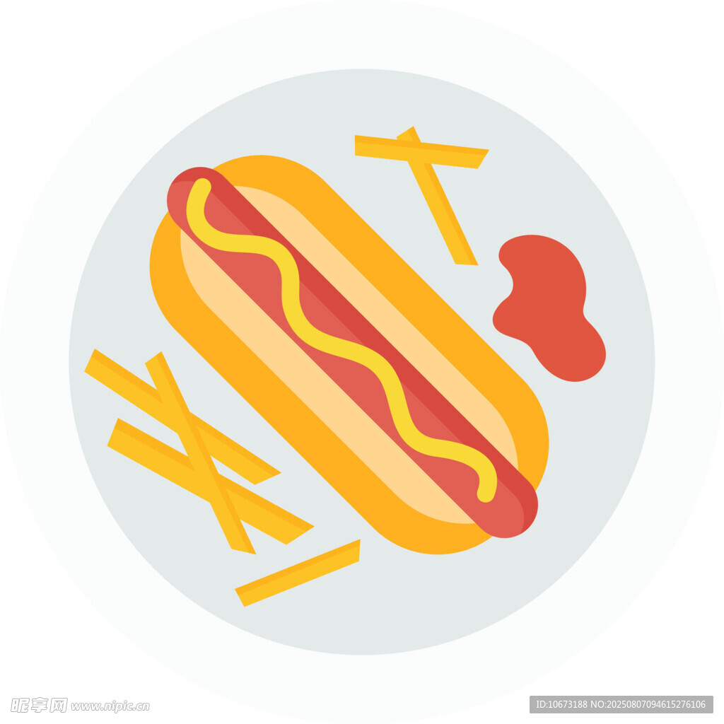 熱狗與薯?xiàng)l美食圖標(biāo)