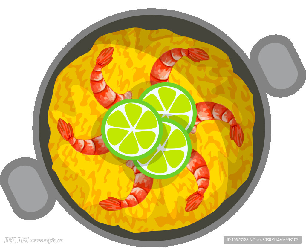 美味海鮮飯配青檸片