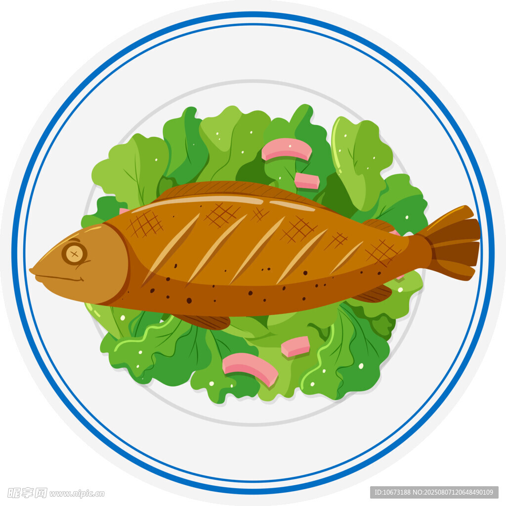 盤(pán)中香煎魚(yú)