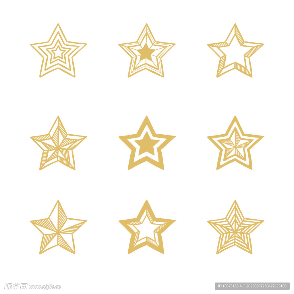 金色五角星圖案集合