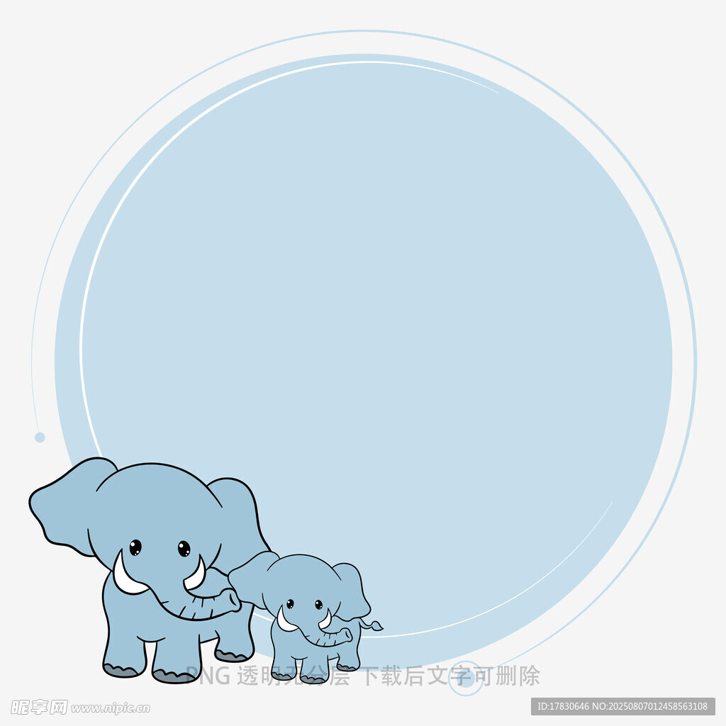 可愛(ài)大象母子圖