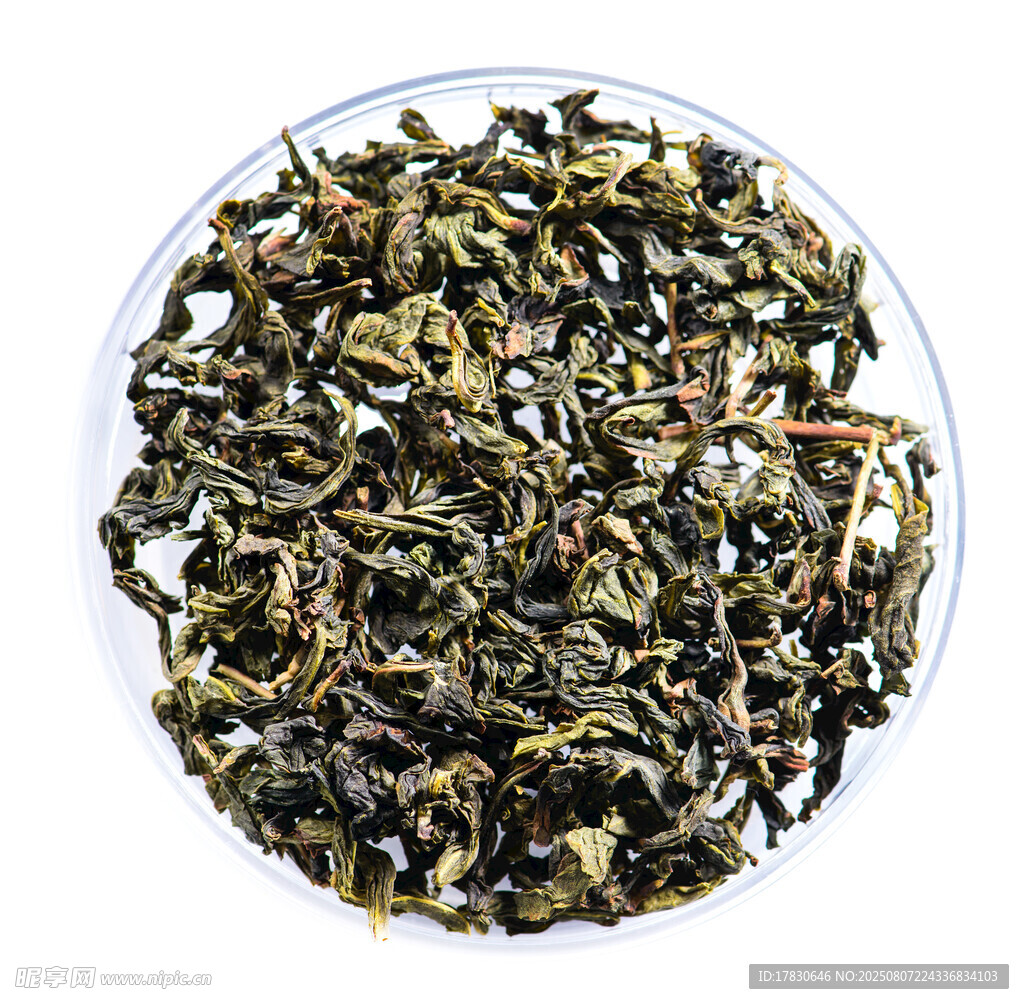 新鮮綠茶茶葉特寫