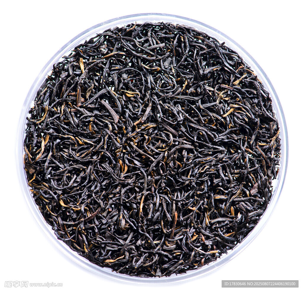 一碗散裝黑茶葉