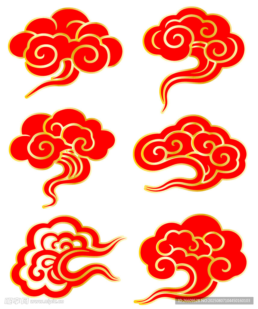 中式傳統(tǒng)紅色祥云
