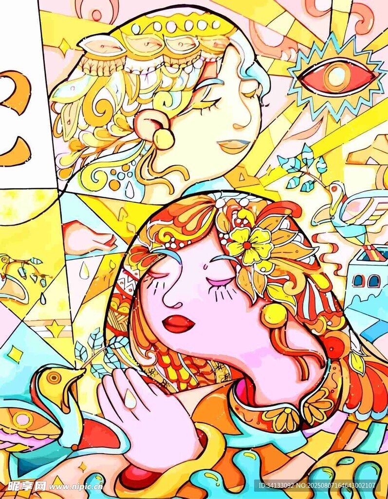 夢幻絢麗的女性插畫藝術(shù)